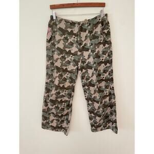 Vintage Womens Cargo Pants Size 30 Green Camouflage Baggy Punk Grunge 90s Y2K